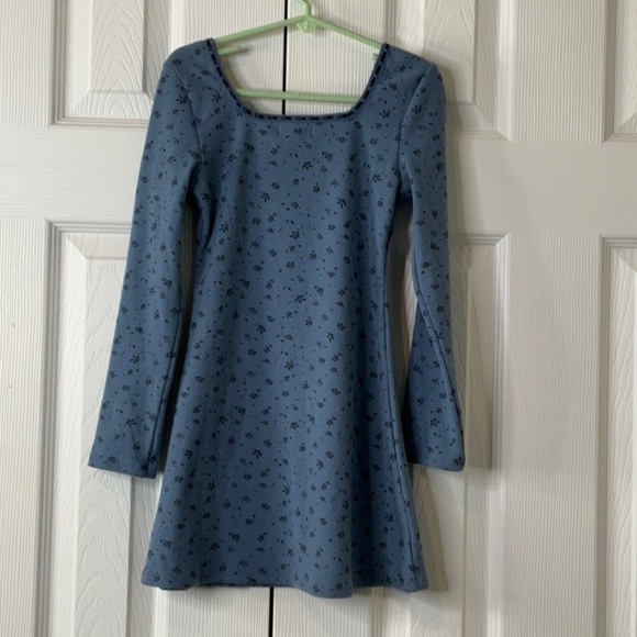 Art Class - Girl Long Sleeve Square Neck Ribbed Dress 90's Grunge Size XS (4/5) - Picture 8 of 10